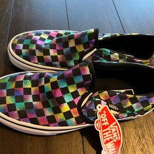 Rainbow checkered vans